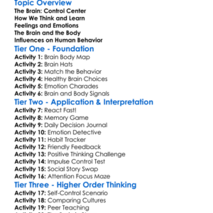 Human Behavior And The Brain Worksheet Activity Booklet