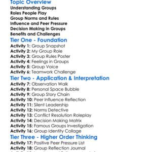 Human Behavior In Groups Worksheet Activity Booklet