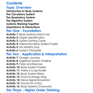 Human Body Systems And Their Interactions Worksheet Activity Booklet