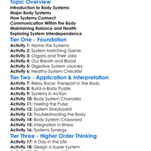 Human Body Systems Integration Worksheet Activity Booklet