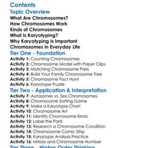 Human Chromosomes And Karyotyping Worksheet Activity Booklet