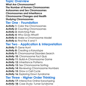 Human Chromosomes Worksheet Activity Booklet