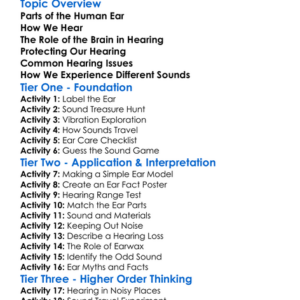 Human Ear And Hearing Worksheet Activity Booklet