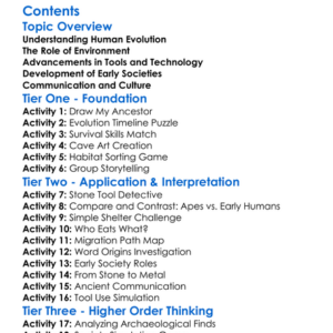 Human Evolution And The Development Of Early Societies Worksheet Activity Booklet