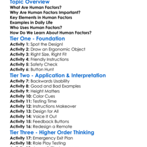 Human Factors In Design Worksheet Activity Booklet