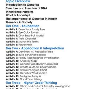 Human Genetics And Ancestry Worksheet Activity Booklet