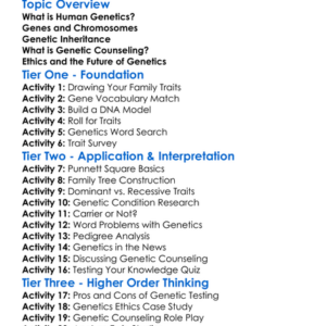 Human Genetics And Counseling Worksheet Activity Booklet