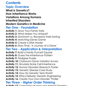 Human Genetics And Inherited Disorders Worksheet Activity Booklet