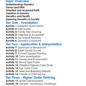 Human Genetics And Inherited Traits Worksheet Activity Booklet