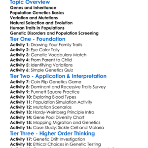 Human Genetics In Populations Worksheet Activity Booklet