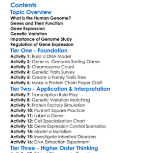Human Genome And Gene Expression Worksheet Activity Booklet