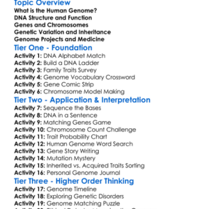 Human Genome Basics Worksheet Activity Booklet