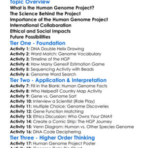 Human Genome Project Worksheet Activity Booklet