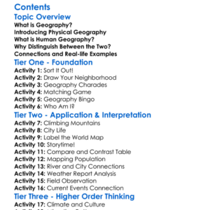 Human Geography Vs Physical Geography Worksheet Activity Booklet