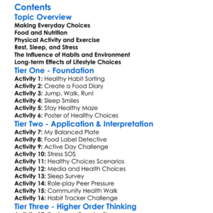 Human Impact On Health Lifestyle Choices Worksheet Activity Booklet