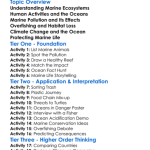 Human Impact On Marine Life Worksheet Activity Booklet