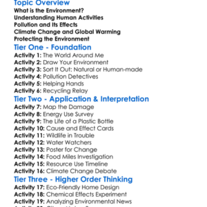 Human Impact On The Environment Worksheet Activity Booklet