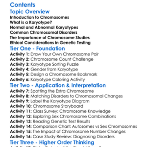 Human Karyotype And Chromosomal Disorders Worksheet Activity Booklet