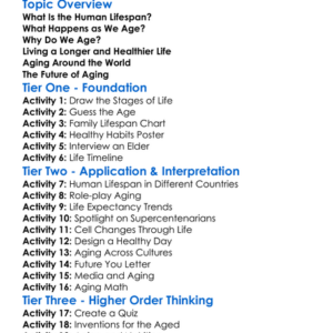Human Lifespan And Aging Worksheet Activity Booklet