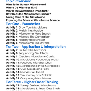 Human Microbiome Worksheet Activity Booklet