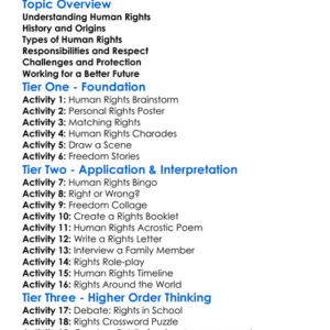 Human Rights And Freedoms Worksheet Activity Booklet
