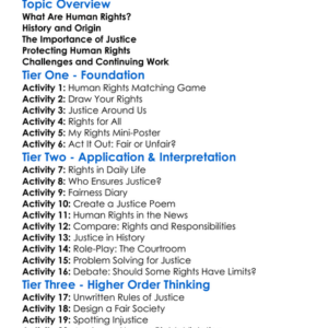 Human Rights And Justice Worksheet Activity Booklet