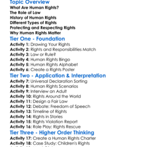 Human Rights And Law Worksheet Activity Booklet