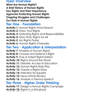 Human Rights Development Worksheet Activity Booklet