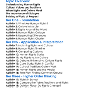 Human Rights In Cultural Contexts Worksheet Activity Booklet