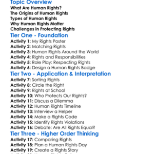 Human Rights Worksheet Activity Booklet