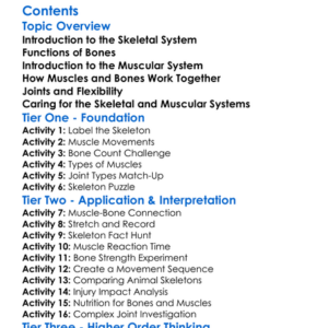 Human Skeletal And Muscular Systems Worksheet Activity Booklet