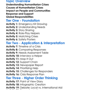 Humanitarian Crises And Responses Worksheet Activity Booklet