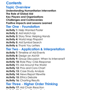 Humanitarian Intervention And Global Aid Worksheet Activity Booklet