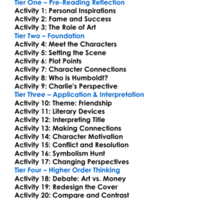 Humboldts Gift Saul Bellow Worksheet Activity Booklet