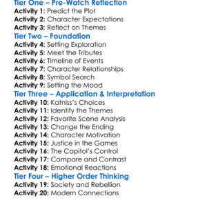 Hunger Games 2 Worksheet Activity Booklet