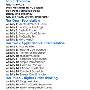 Hvac Systems Basics Worksheet Activity Booklet