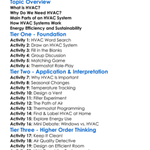 Hvac Systems Worksheet Activity Booklet