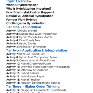 Hybridization In Plants Worksheet Activity Booklet