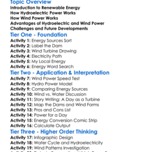 Hydroelectric And Wind Power Worksheet Activity Booklet