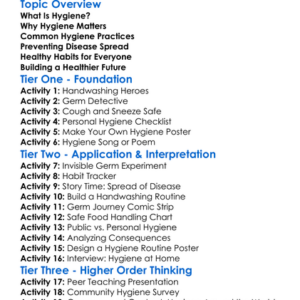 Hygiene And Disease Prevention Worksheet Activity Booklet
