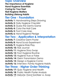 Hygiene For Hands Feet And Nails Worksheet Activity Booklet