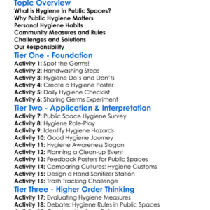 Hygiene In Public Spaces Worksheet Activity Booklet