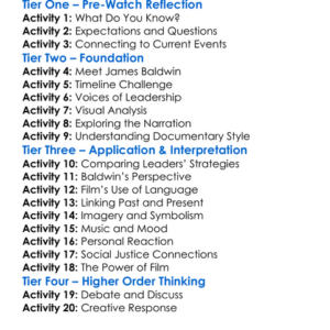 I Am Not Your Negro 2016 Worksheet Activity Booklet