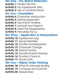 I Am Number Four 2011 Worksheet Activity Booklet
