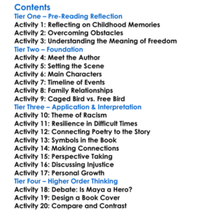 I Know Why The Caged Bird Sings Maya Angelou Worksheet Activity Booklet