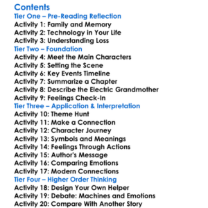 I Sing The Body Electric Ray Bradbury Worksheet Activity Booklet