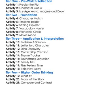 Ice Age 3 Worksheet Activity Booklet