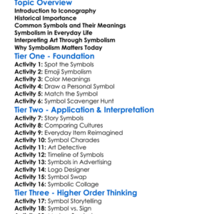 Iconography And Symbolism Worksheet Activity Booklet