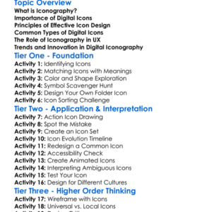 Iconography For Digital Worksheet Activity Booklet