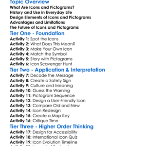 Icons And Pictograms Worksheet Activity Booklet
